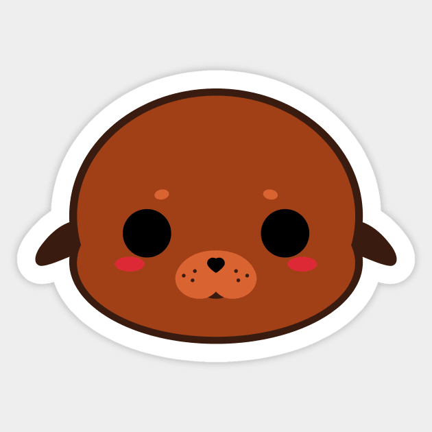 Cute Brown Eared Seal Sticker by alien3287